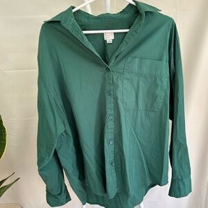 Target Green Button Boyfriend Down Shirt